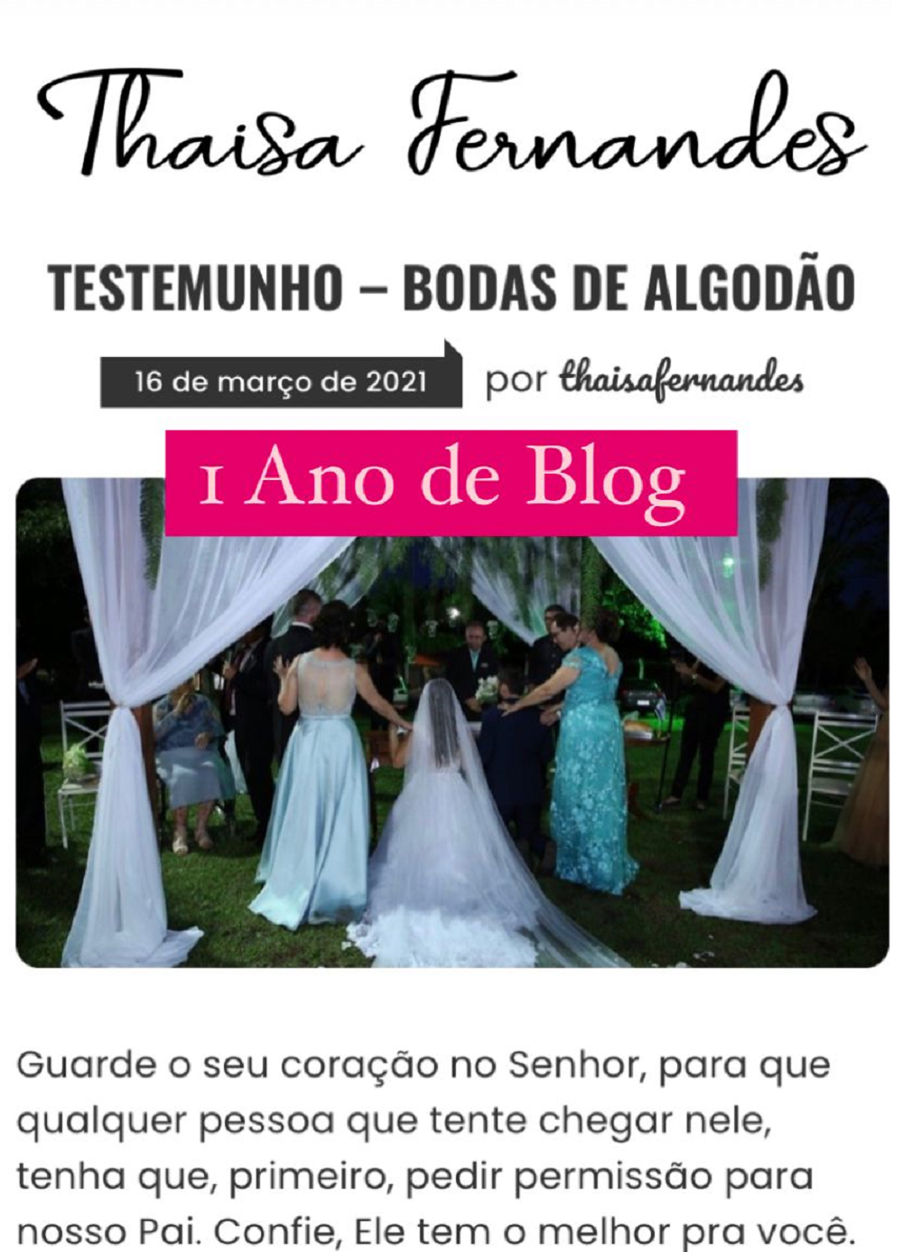 Um Ano de Blog